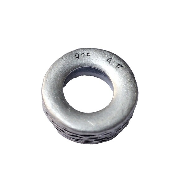 Pandora Women's Silver Wood Grain Design Retired Spacer - Picture 2 of 3